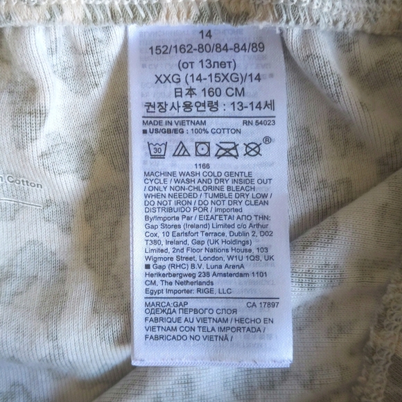 gap kids organic cotton leopard print long sleeve pajama set girls size 14 - Picture 3 of 8